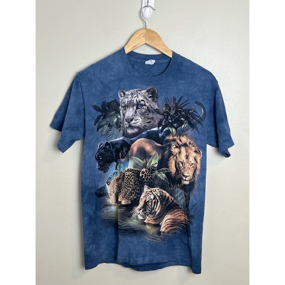 Vintage Tie Dye Shirt Sz Small Big Cats Lion Leopard Tiger Panther‎ Delta Tag